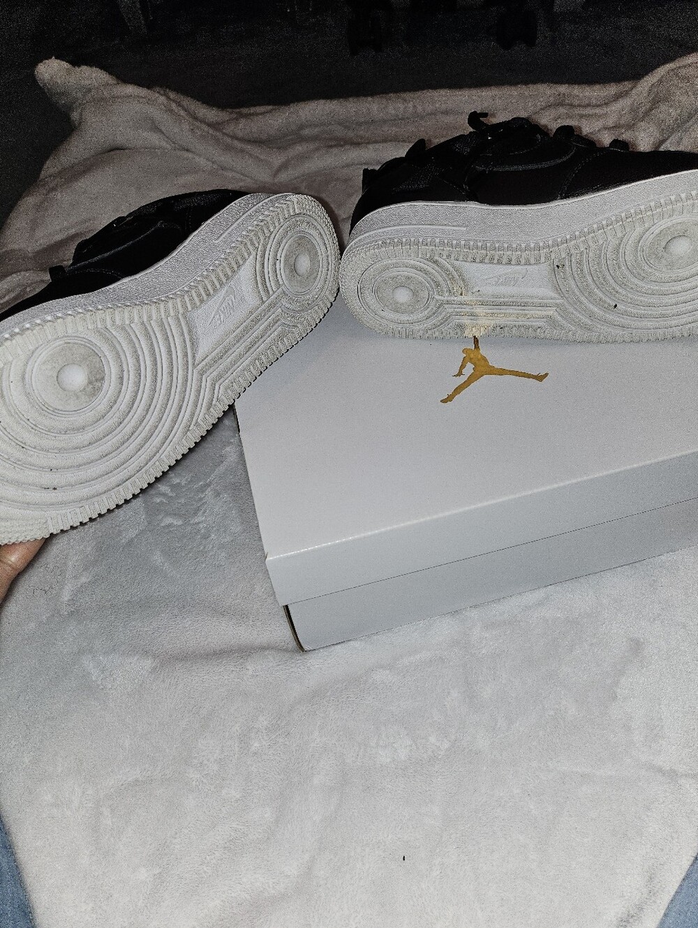Nike Black Leather Low-Top Sneakers with White Sole - Picture 4 of 5